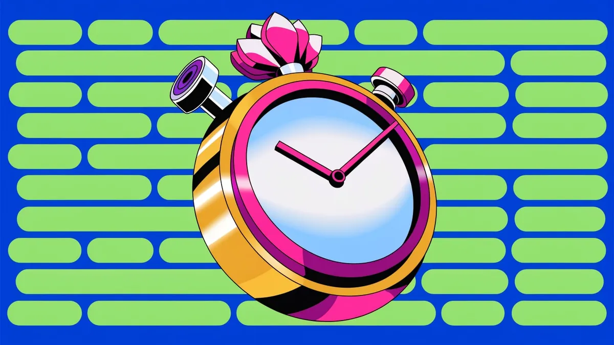A brass stopwatch with its hands blurred mid-sweep.